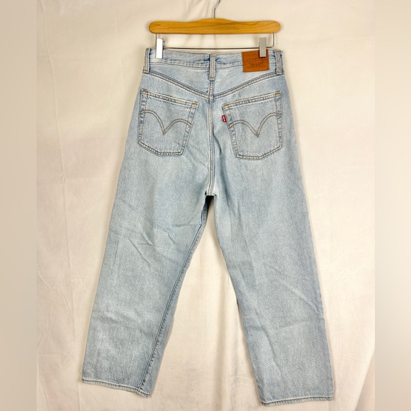 LEVI'S Jeans Ribcage Straight Blue Women's 29 Light Wash Relaxed Casual Ankle - Picture 3 of 5